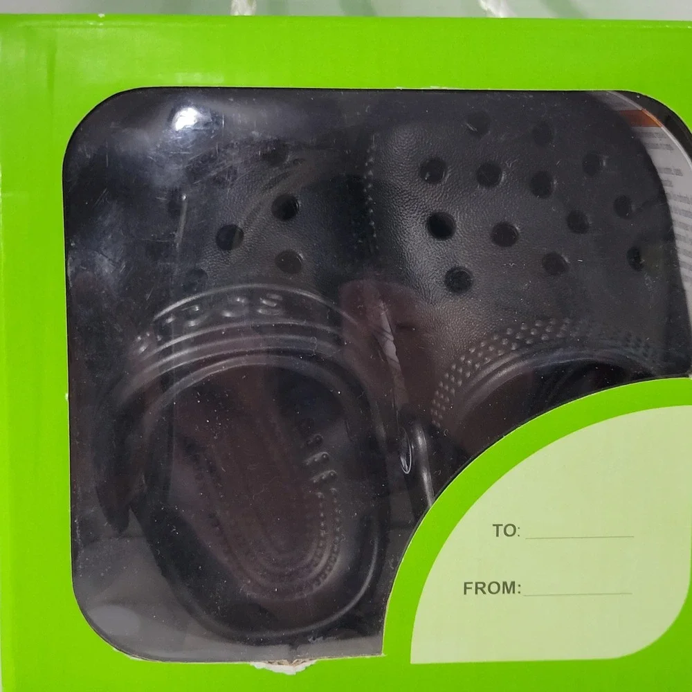Crocs Infant Littles Classic Clogs Size C2/C3 Black Slip On Shoe Unisex Gift Box